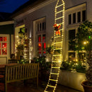 Papai Noel na Escada Iluminada LED (1,5m / 3m) — 8 Modos de Pisca e Conexão USB