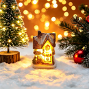 Mini Casa Natalina Iluminada — Enfeite de Natal com LED e Bateria Inclusa