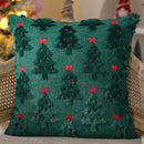 1 unidade de capa de almofada decorativa de Natal – Estampa de árvore de Natal ou Papai Noel em tricô