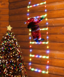 Papai Noel na Escada Iluminada LED (1,5m / 3m) — 8 Modos de Pisca e Conexão USB